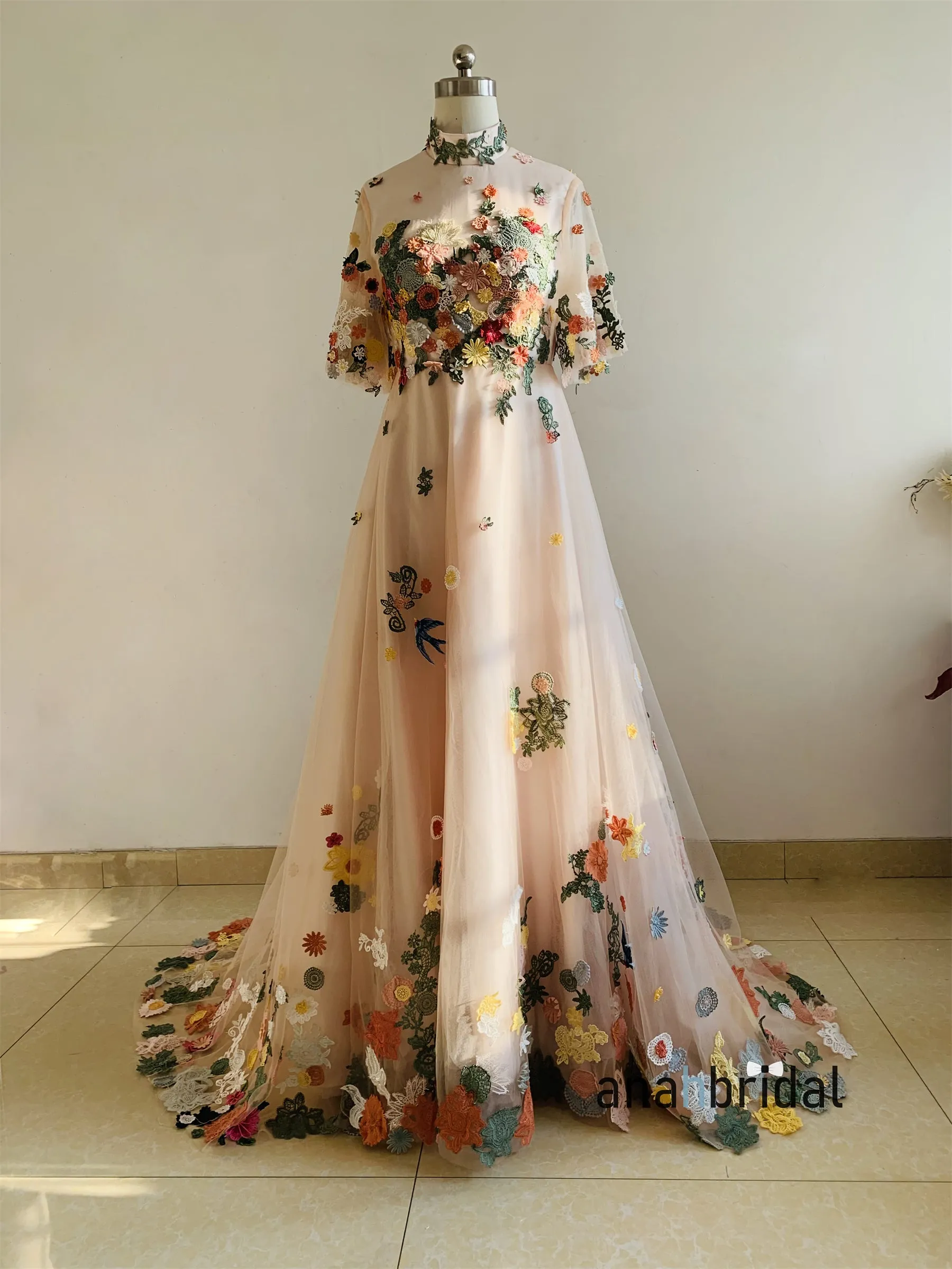 2024 New Fall Floral Wedding Dress