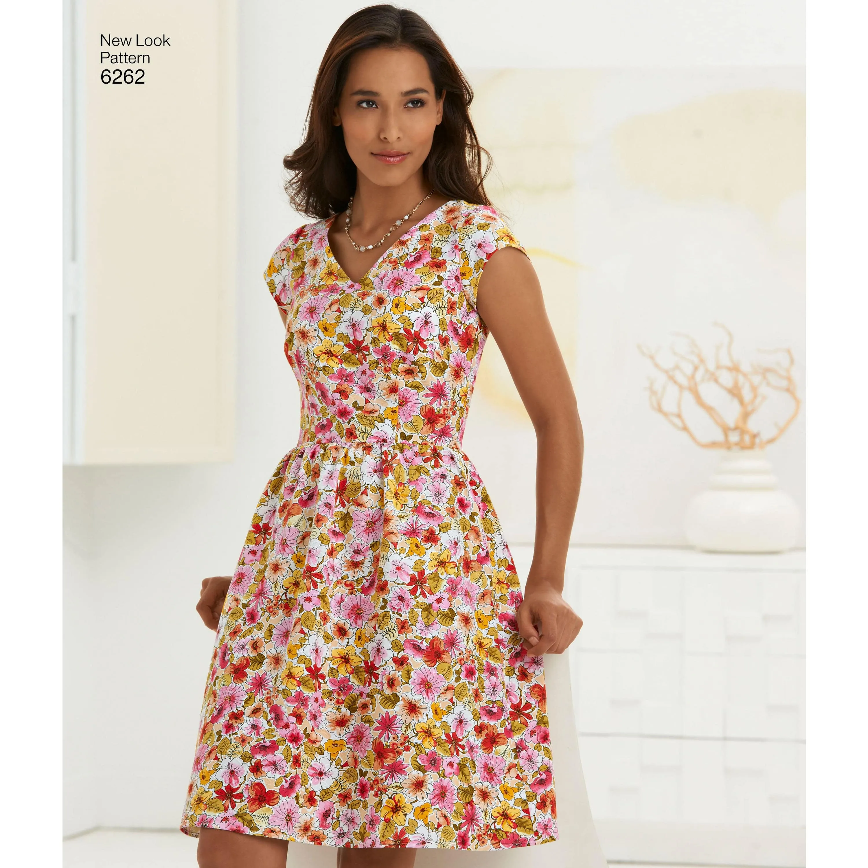 6262 Misses' Dress with Neckline Variations