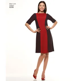 6299 Misses' Dress with Neckline & Sleeve Variations