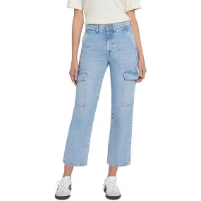 7 For All Mankind Womens High Rise Straight Leg Cargo Jeans