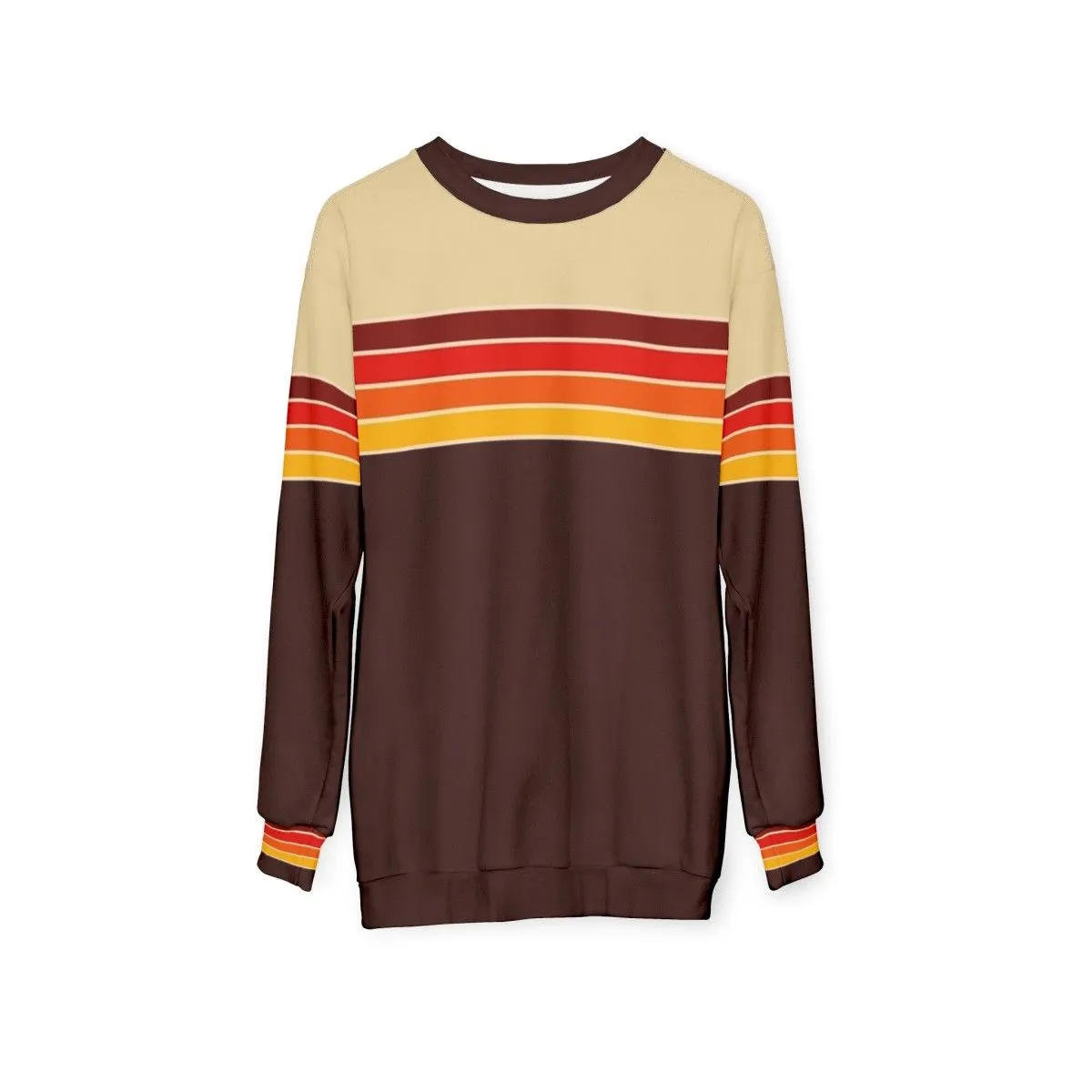 70s Vintage Retro Stripes Sweatshirt - Minimalist Athletic Design