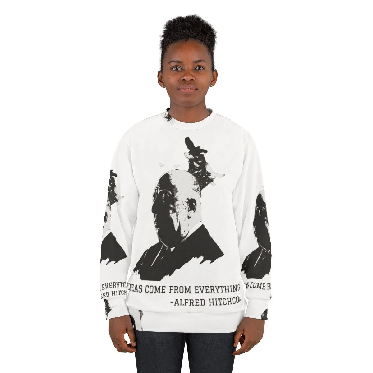 Alfred Hitchcock Illustration Sweatshirt - Movie Merchandise