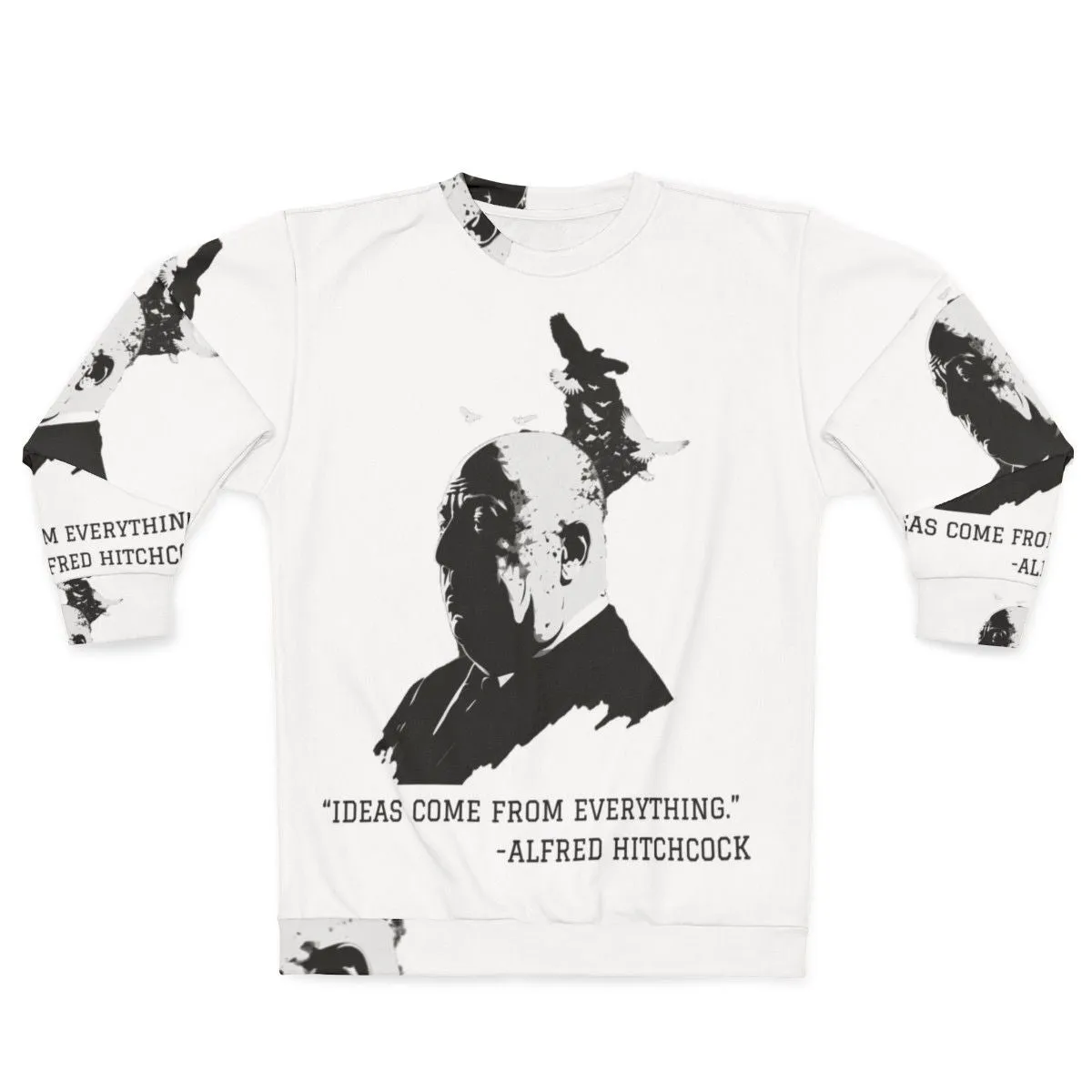 Alfred Hitchcock Illustration Sweatshirt - Movie Merchandise