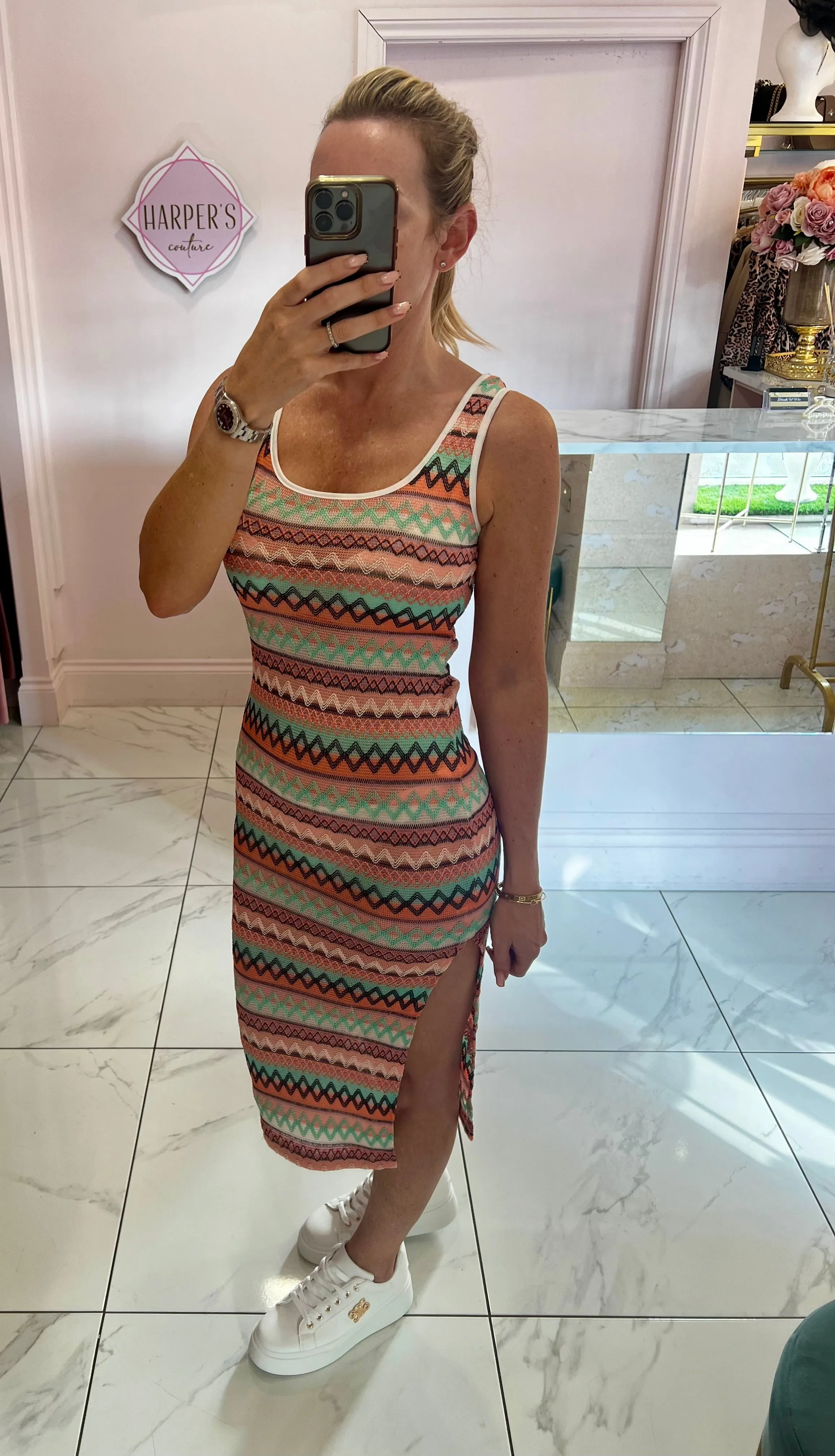 Aliarna Aztec Midi Dress