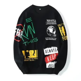 Always Keep  VE Plus Size Graffiti Sweatshirt For Men