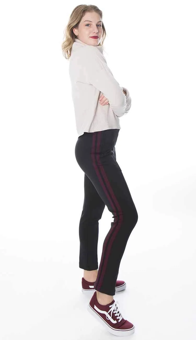 Ana Cigarette Pant - Black - Wine