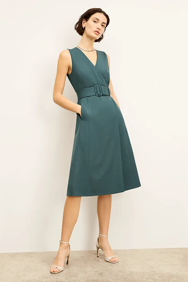 Angel Dress - Washable Wool Twill :: Blue Jade