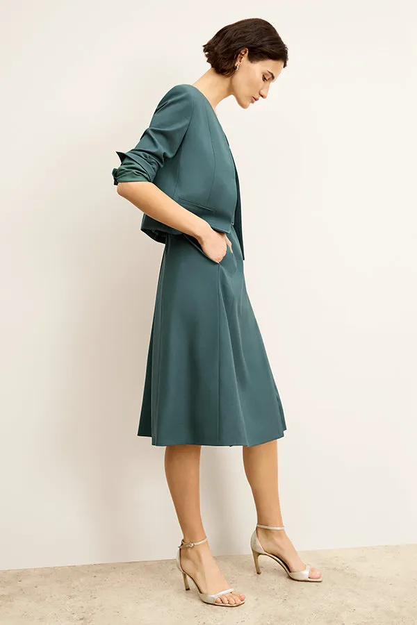 Angel Dress - Washable Wool Twill :: Blue Jade