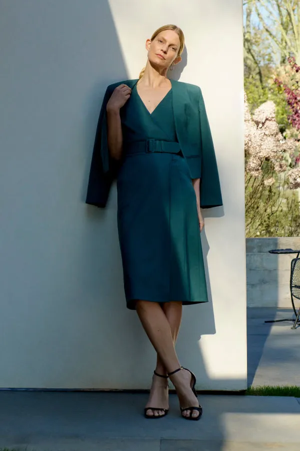 Angel Dress - Washable Wool Twill :: Blue Jade