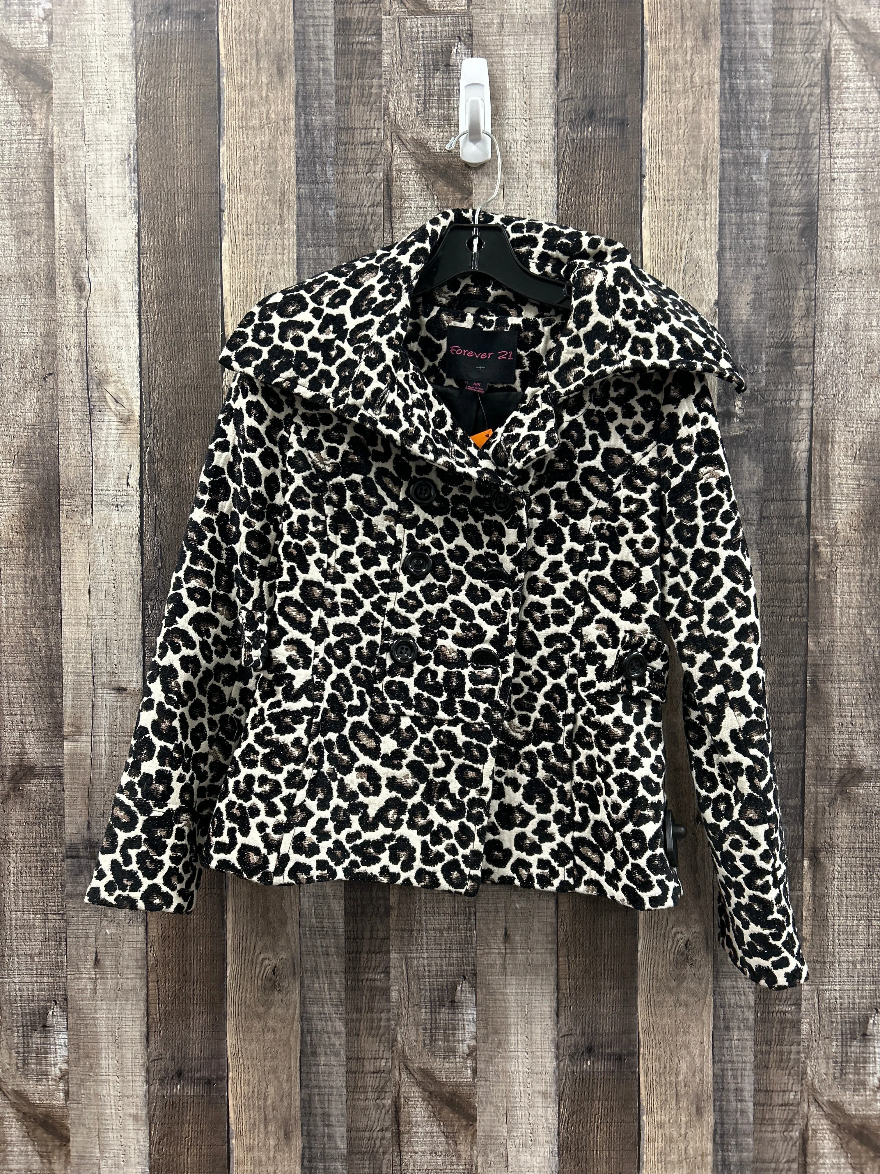 Animal Print Coat Peacoat Forever 21, Size M