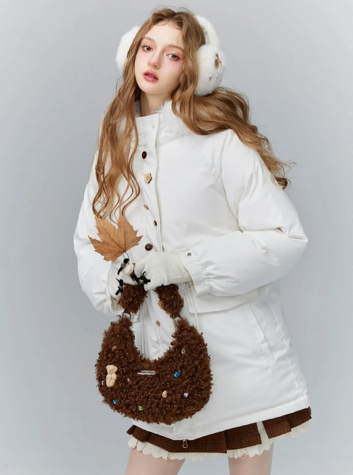 Arctic Elegance Faux Fur Collar Puffer Coat