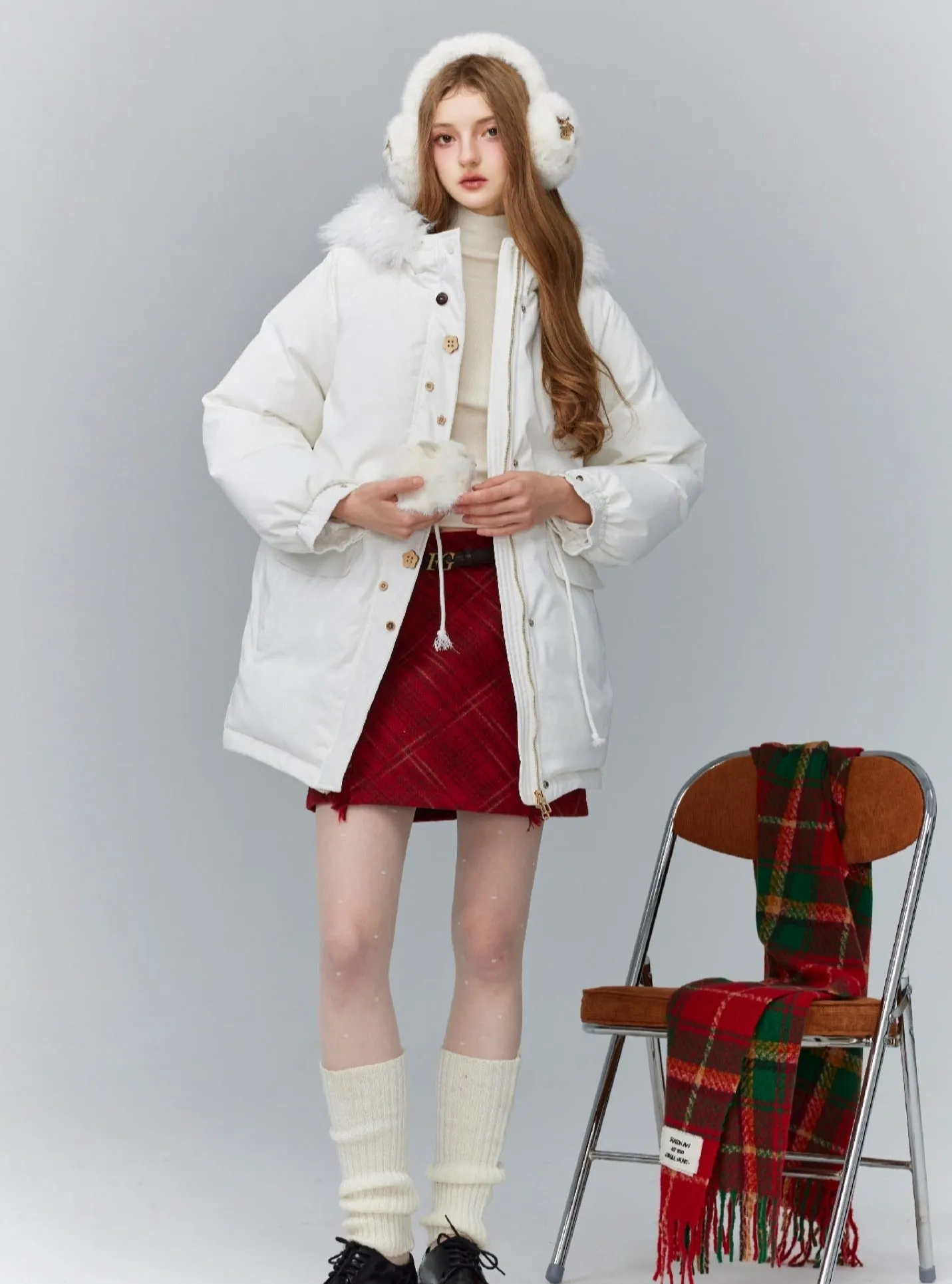 Arctic Elegance Faux Fur Collar Puffer Coat