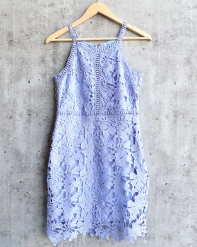 Ashlyn Sleeveless Lace Bodycon Dress in Ice Blue