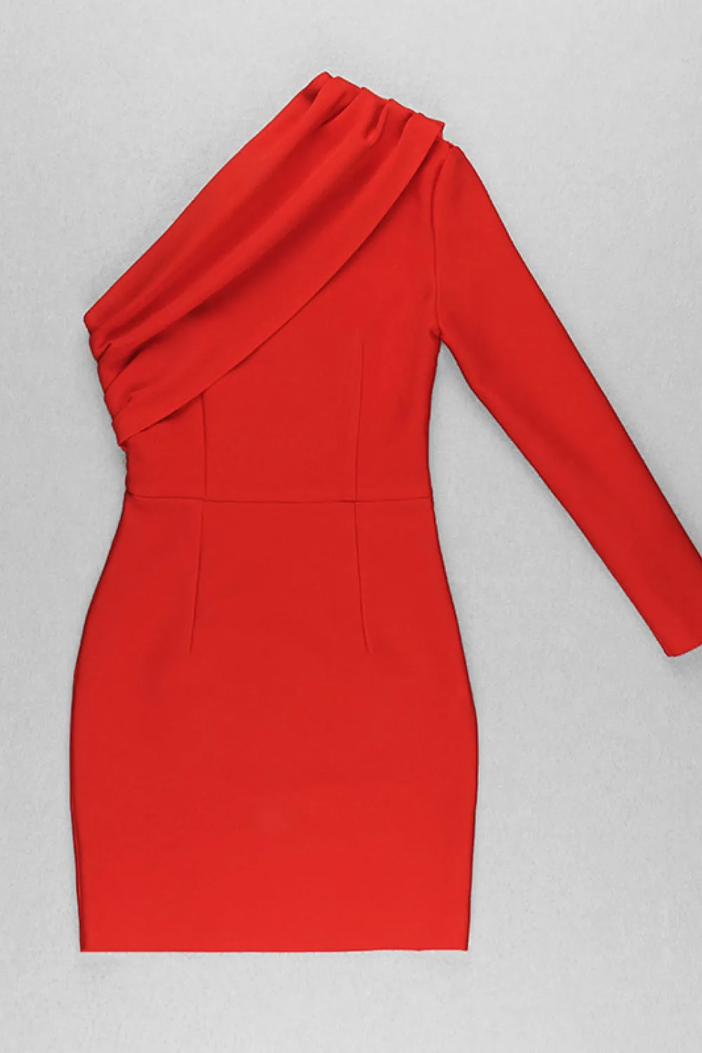 Asymmetrical Neck One-Shoulder Bodycon Dress