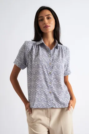 Barclay Floral Short Sleeved Shirt - Blue