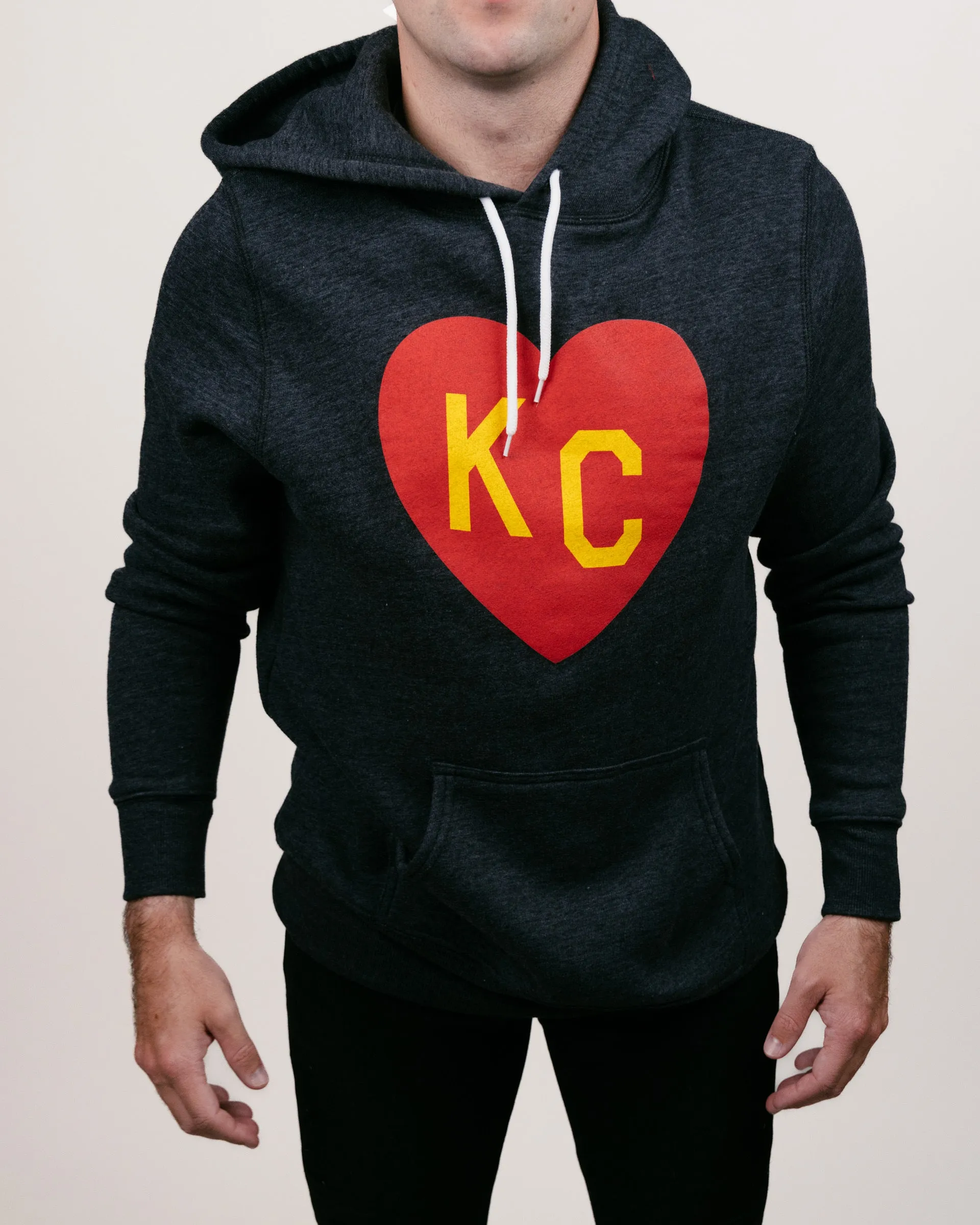 Black & Red Arrowhead KC Heart Vintage Hoodie