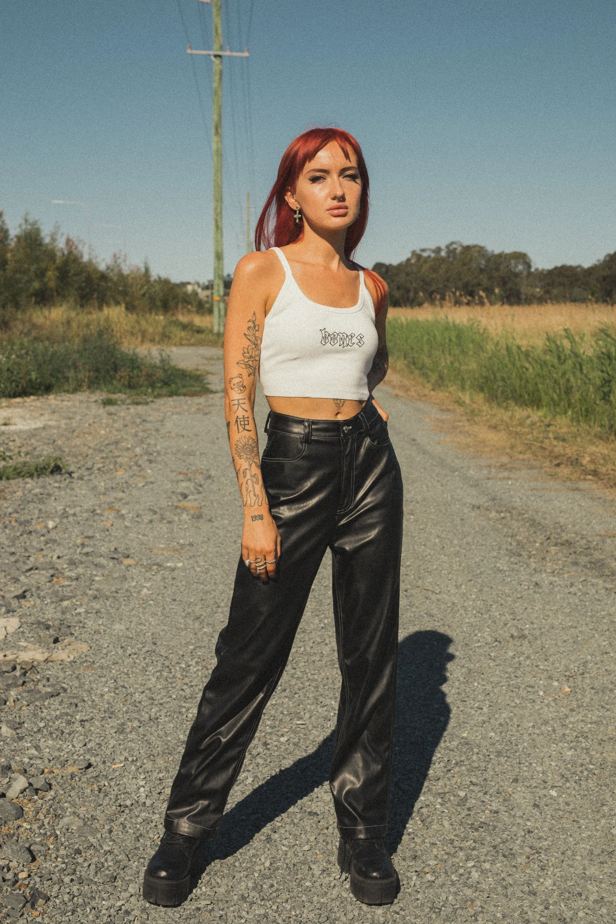 Bones Club Rib Crop - Vintage White