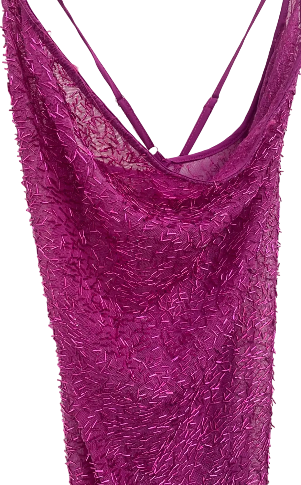 Boohoo Purple Sequin Cowl Neck Maxi Dress UK 8