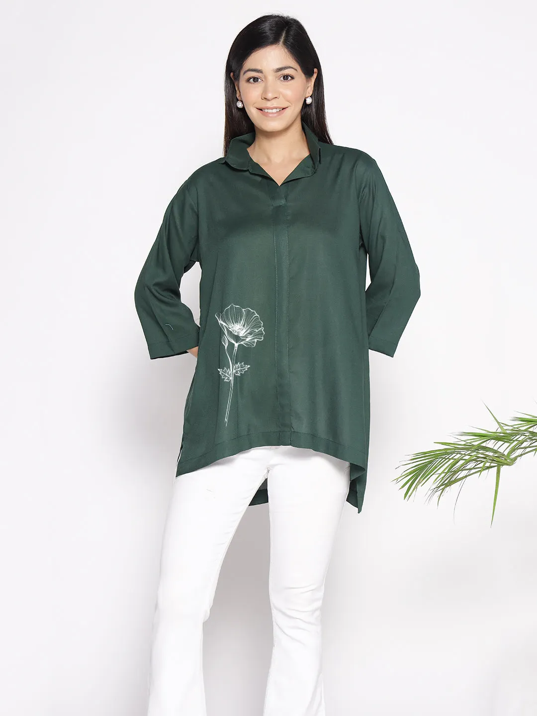 Bottlegreen Rayon ShirtTop - Gloriosa