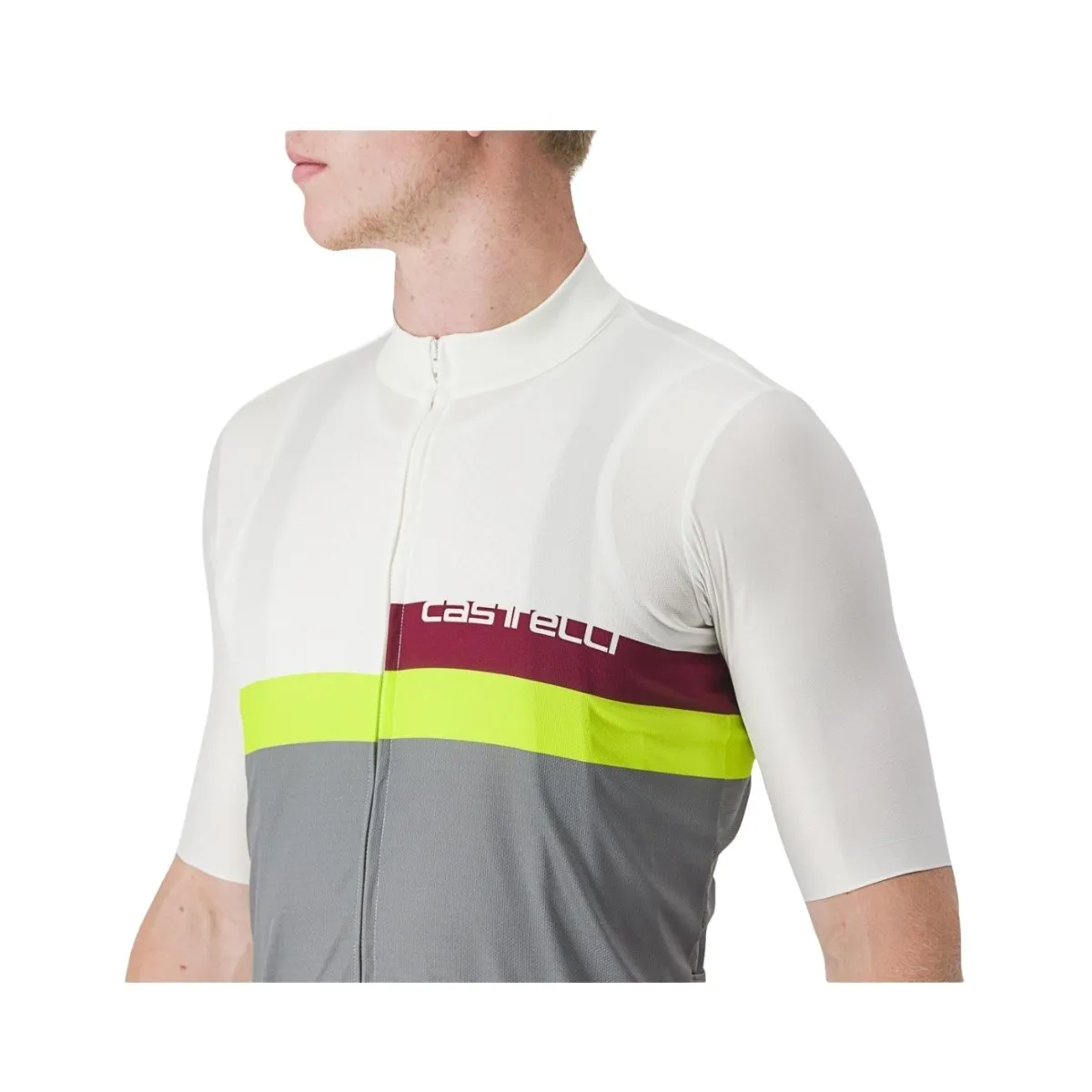 Castelli A Blocco Short Sleeve Jersey White Grey