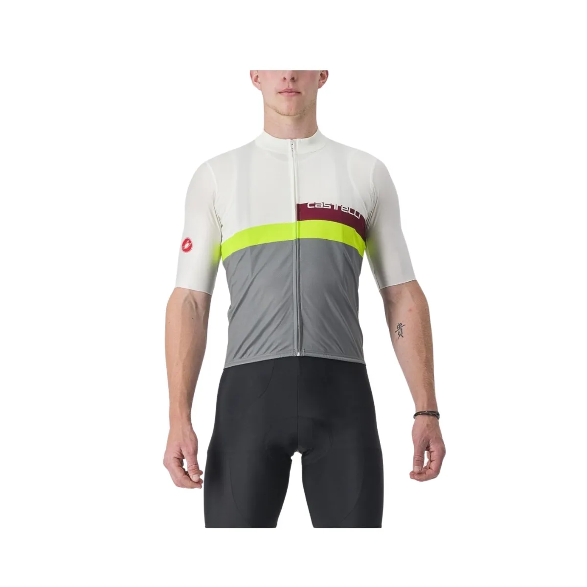 Castelli A Blocco Short Sleeve Jersey White Grey