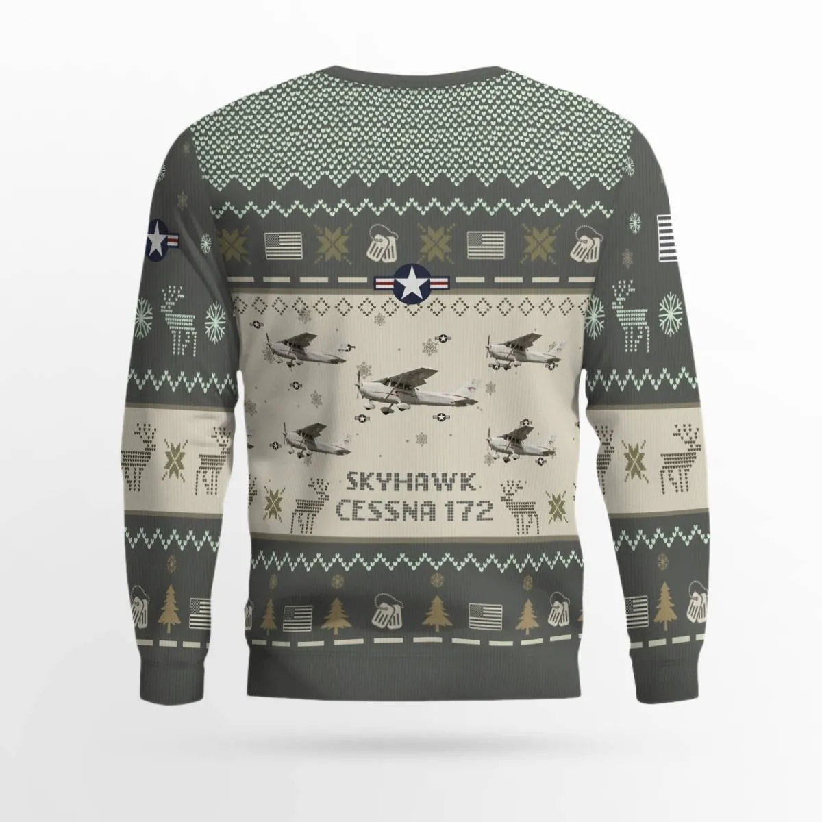 Cessna 172 Skyhawk Aircraft Ugly Sweater, Ugly Sweater Christmas Shirt for Men Dad Veteran