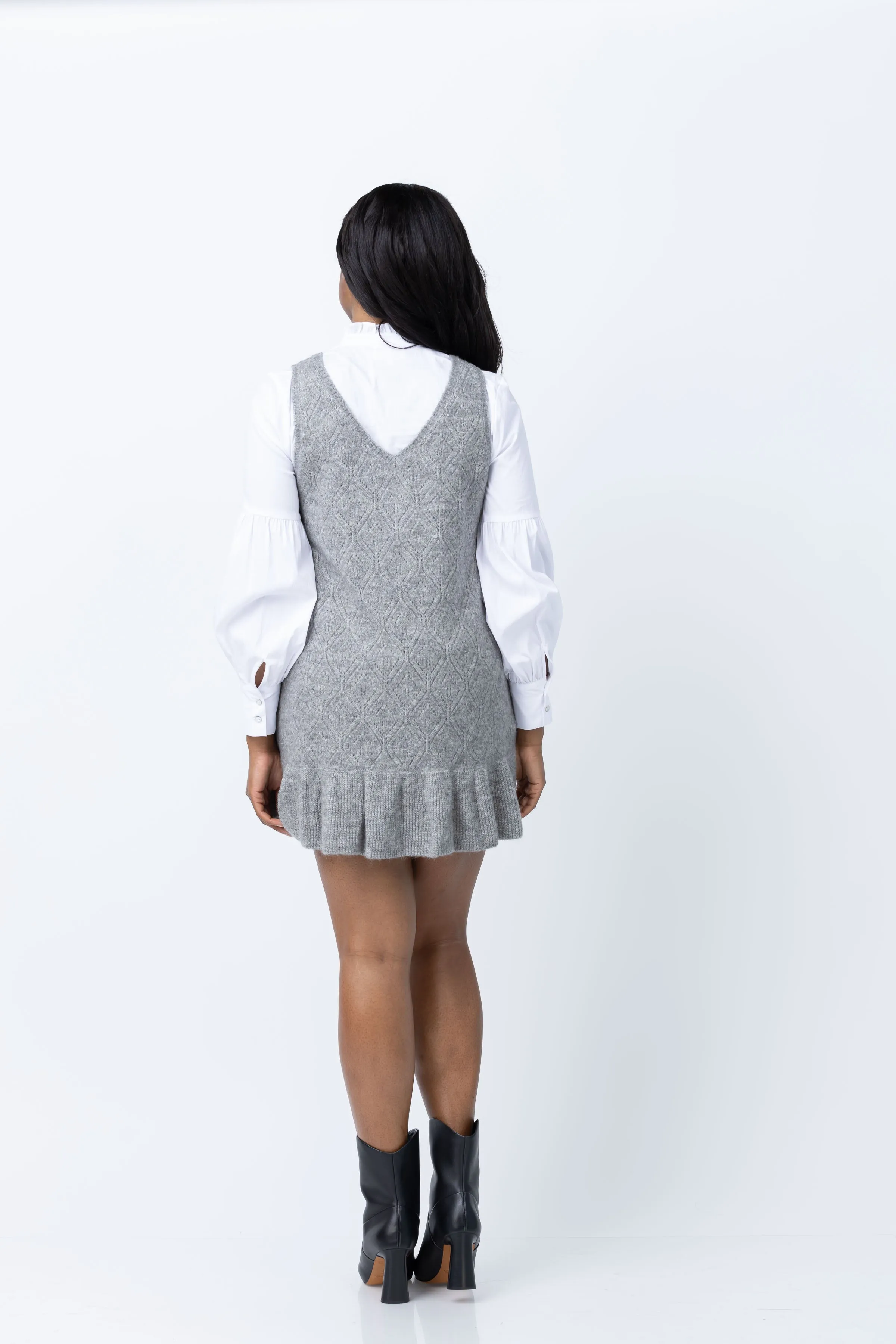 Cinq à Sept Greyson Dress in Heather Grey/White