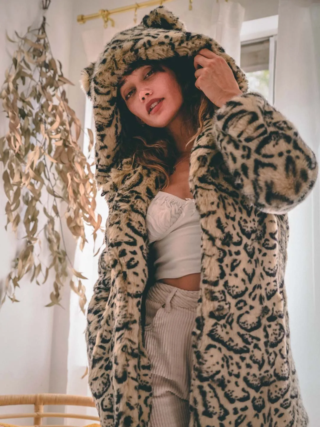 Classic Ocelot Luxe Faux Fur SpiritHood Coat