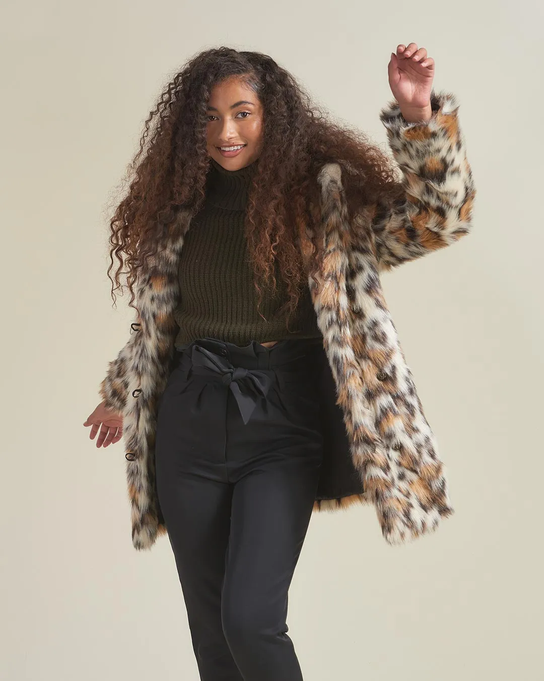 Clouded Leopard Classic Faux Fur Coat | Women's