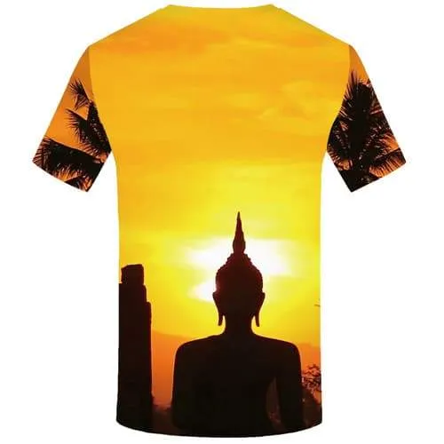 Coconut Tree T shirts Men Buddha T-shirts 3d Sky T-shirts Graphic Harajuku Tshirts Novelty Gothic Tshirts Cool Short Sleeve