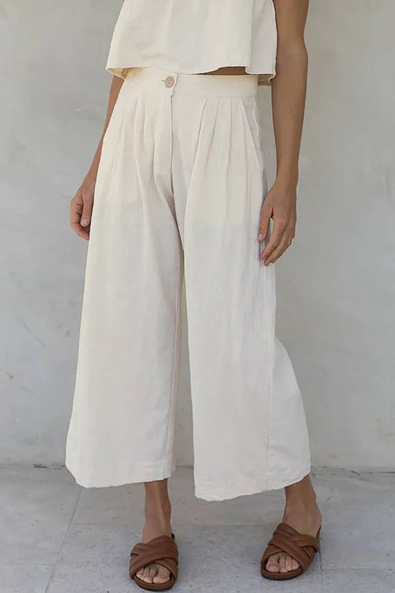 COTTON AND LINEN STRAIGHT PANTS_CWBLP0731