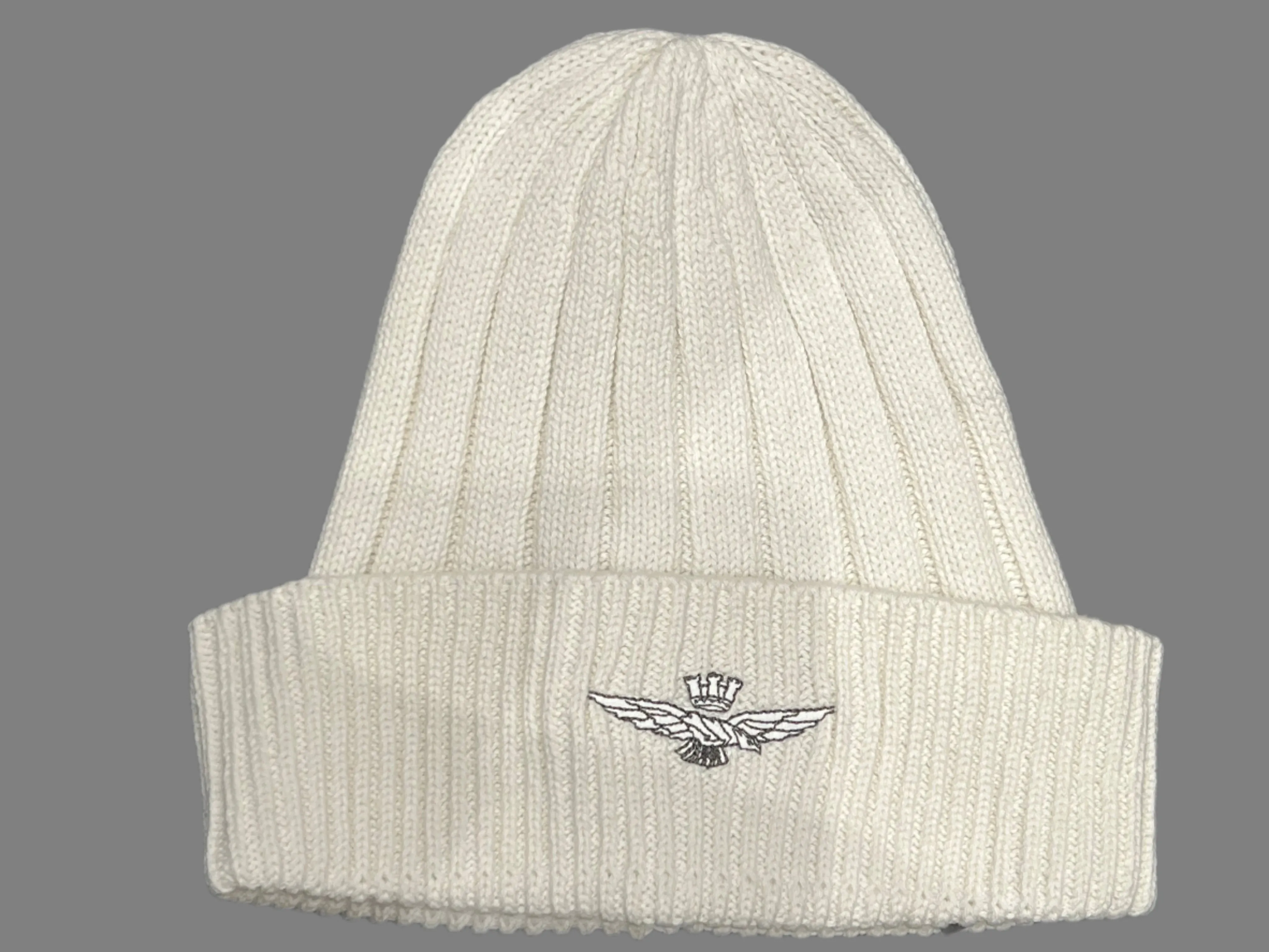 Cotton beanie with embroidered eagle