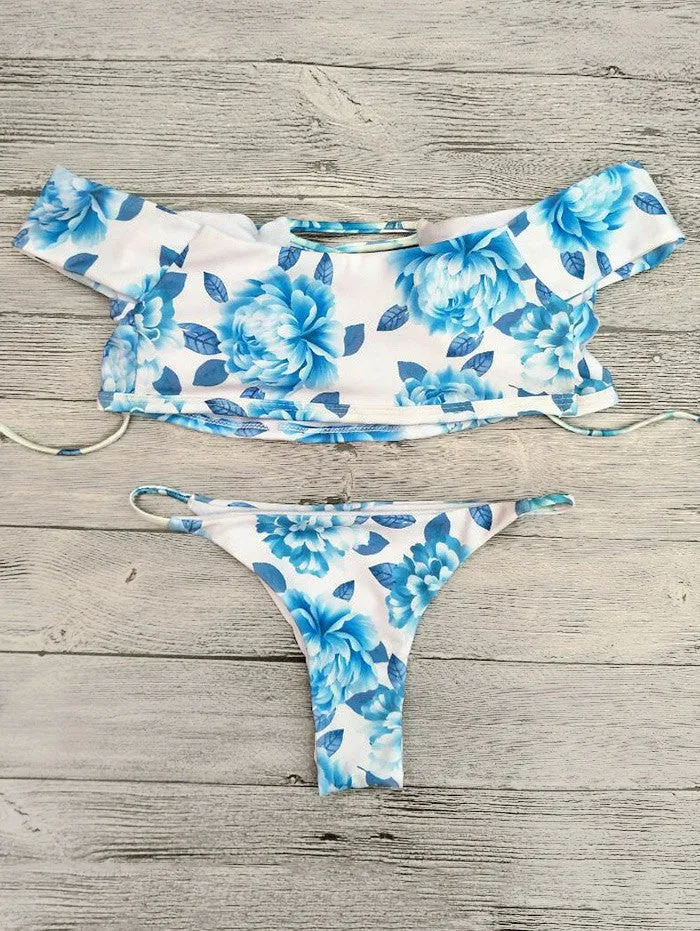 Cut Out Off The Shoulder Bikini Set