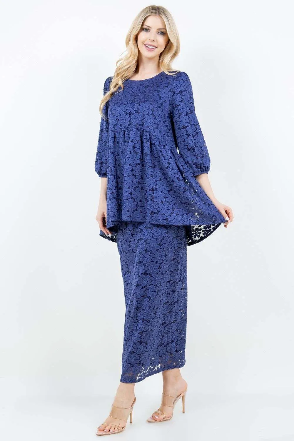 Daisy & Lace Tunic- Ice Blue, Navy or Coral Pink