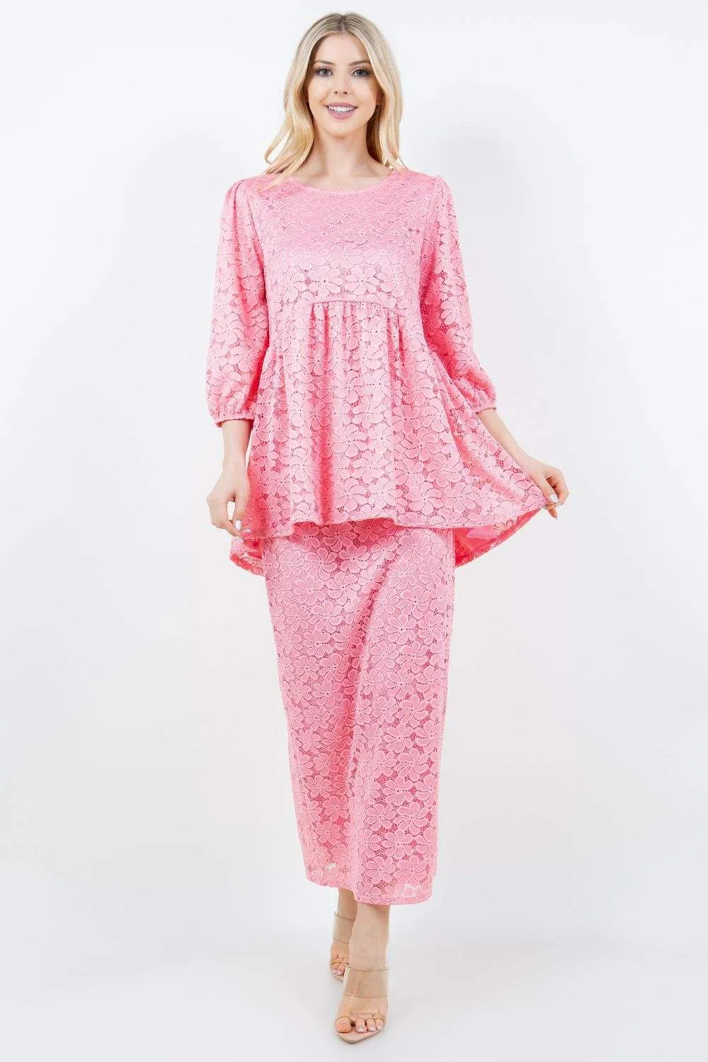 Daisy & Lace Tunic- Ice Blue, Navy or Coral Pink