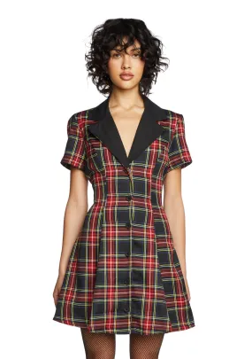 Devil You Don't Exist Plaid Dress