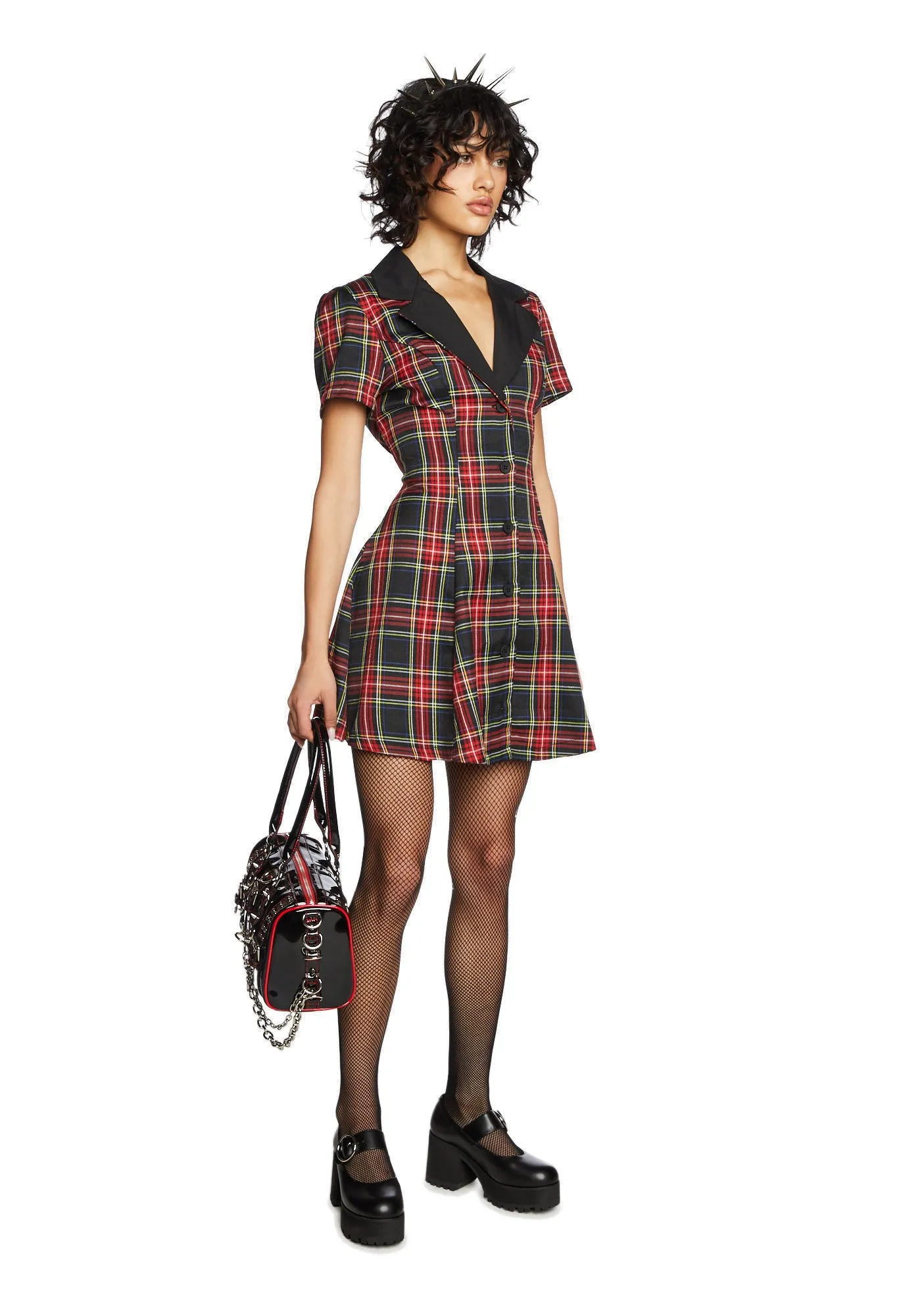 Devil You Don't Exist Plaid Dress