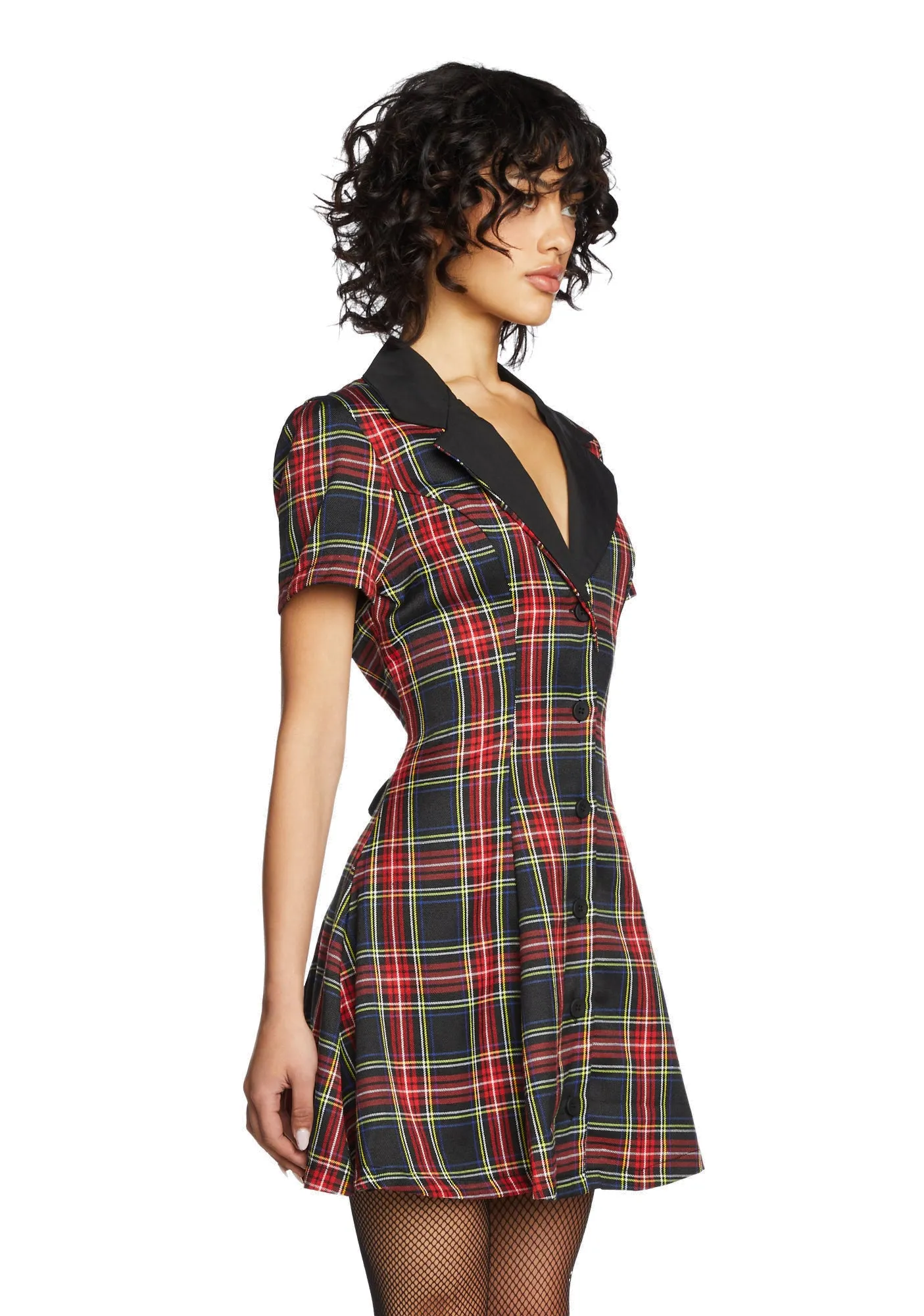 Devil You Don't Exist Plaid Dress