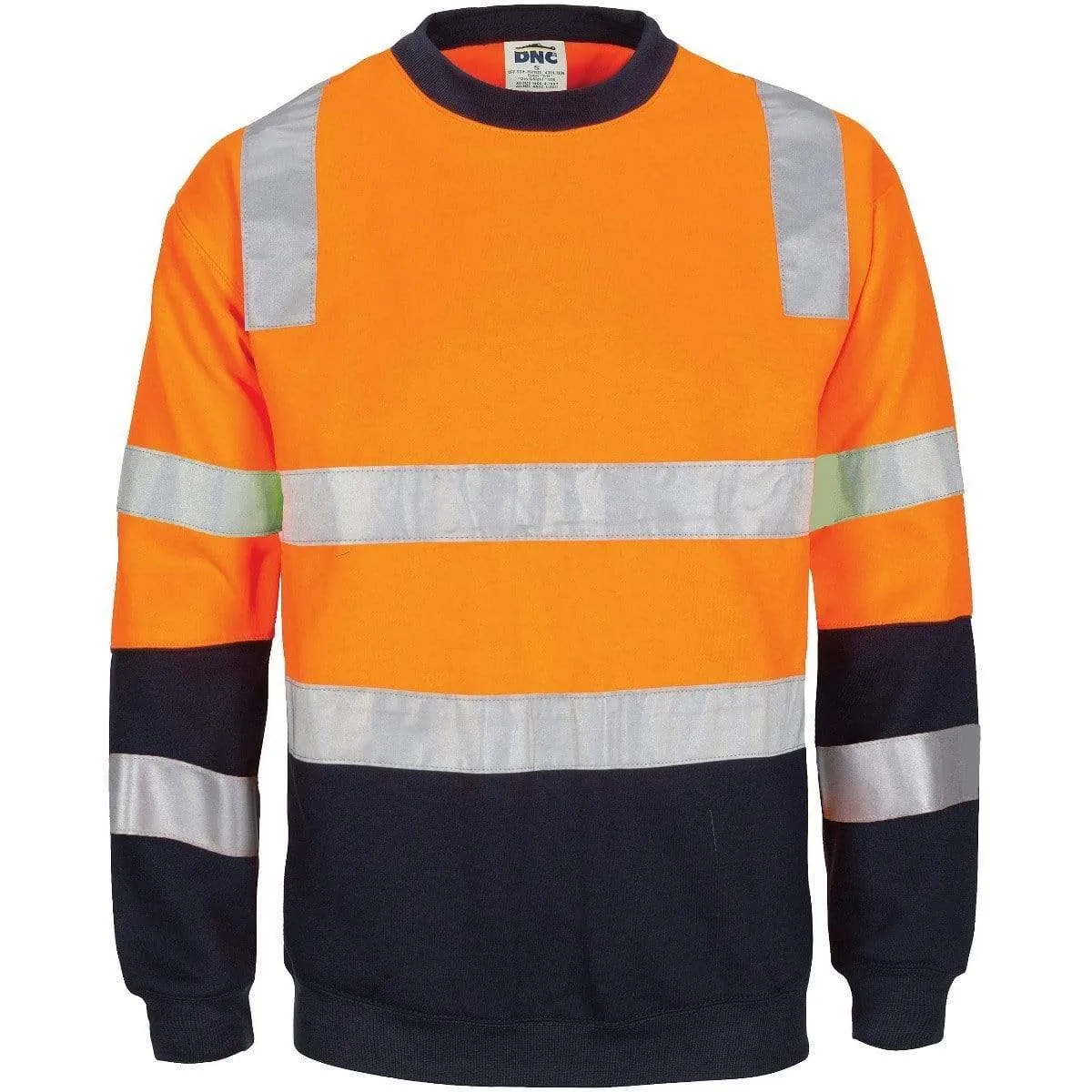 Dnc Workwear Hi-vis 2 Tone, Crew-neck Fleecy Sweatshirt - 3723