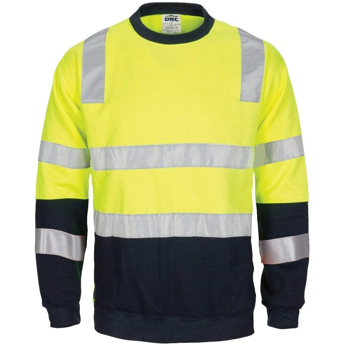 Dnc Workwear Hi-vis 2 Tone, Crew-neck Fleecy Sweatshirt - 3723