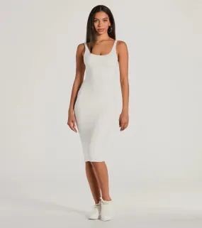 Done In One Ribbed Knit Bodycon Midi Dress