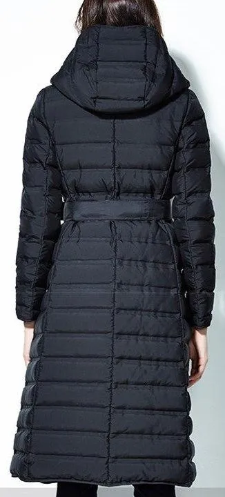 Double-Breasted Hooded Puffer Coat