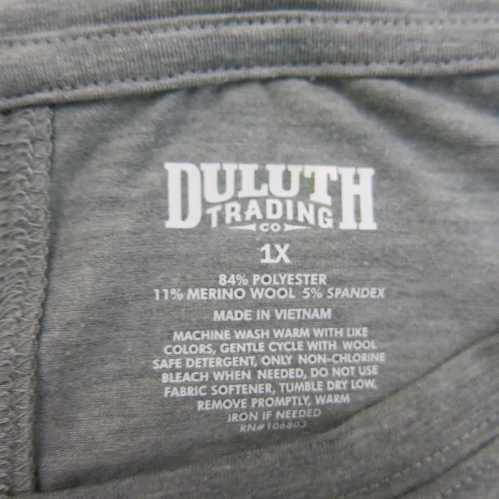 Duluth  Womens Pullover Top T Shirt Long Sleeve Crew Neck Tee Gray Size XL