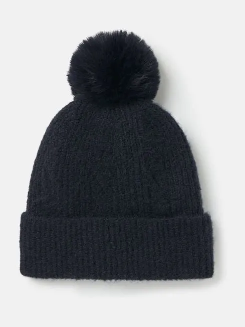 Effie Navy Knitted  Bobble Hat