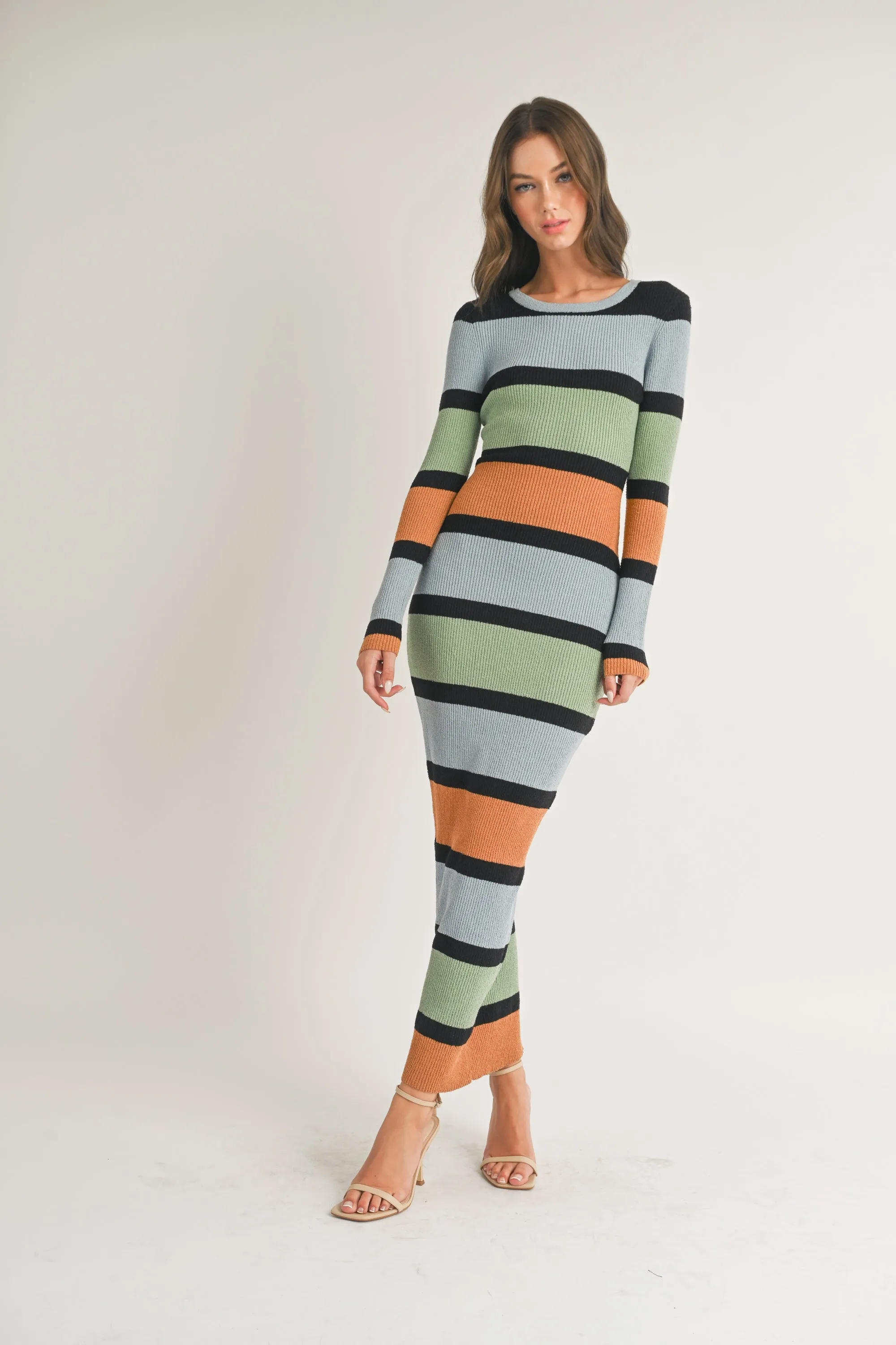 Elevated Striped Long Sweater Dress