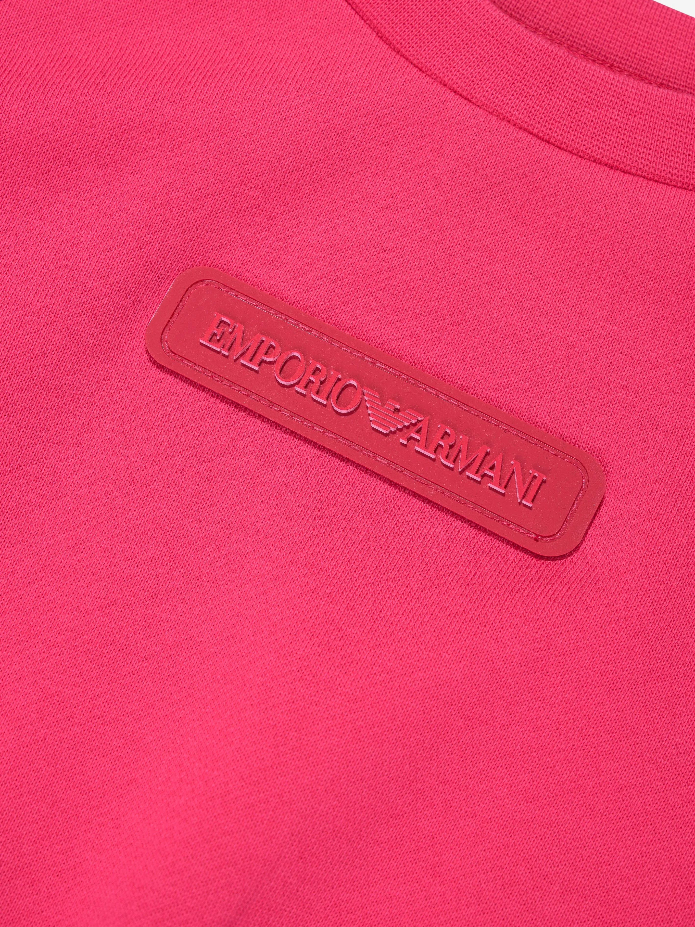 Emporio Armani Girls Logo Sweater Dress in Pink