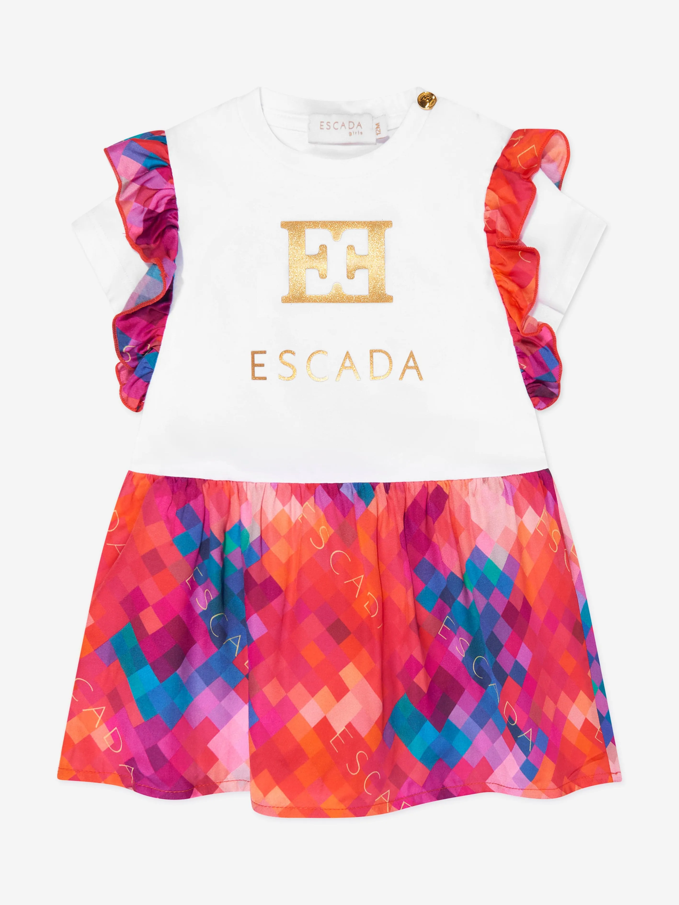 Escada Baby Girls Logo T-Shirt Dress in White