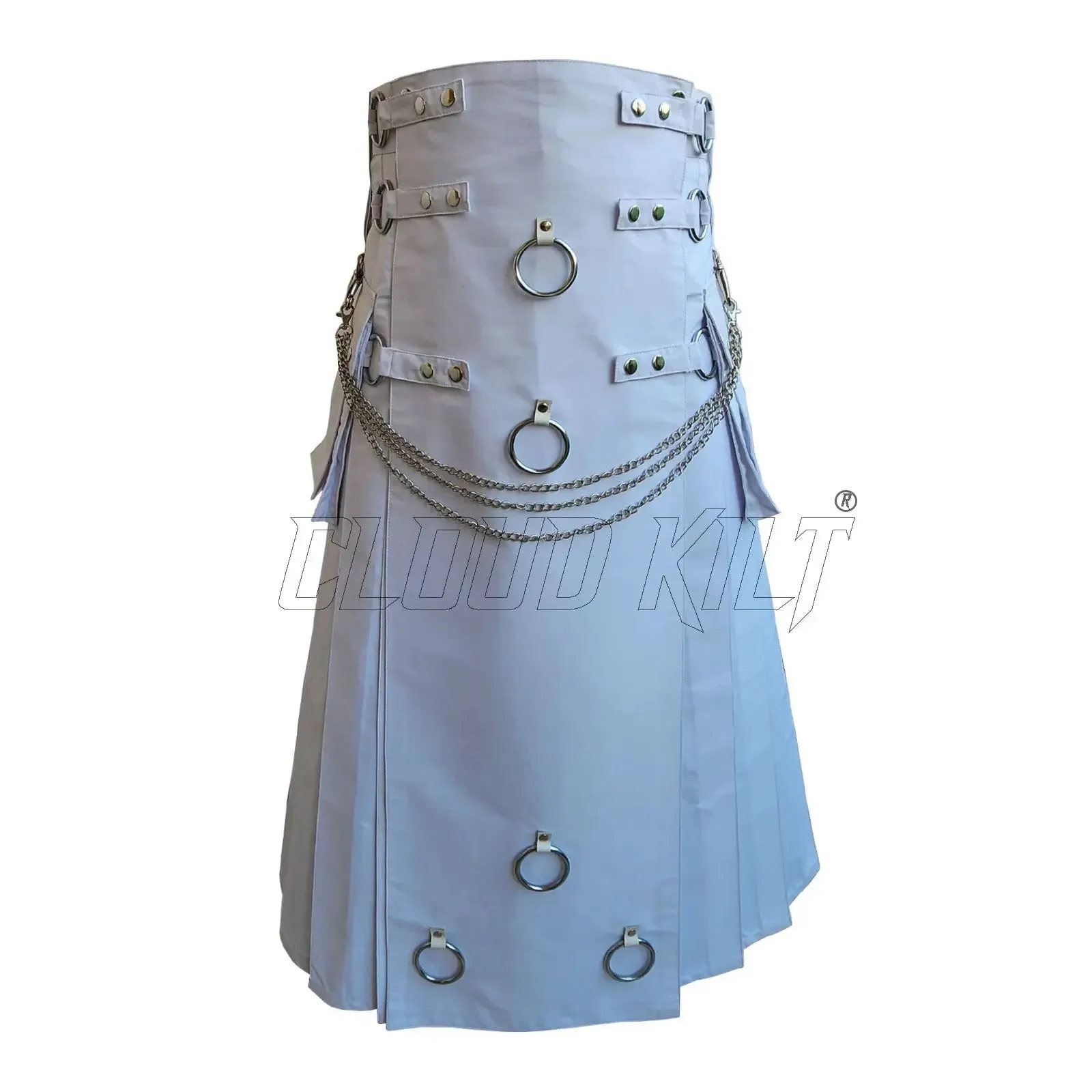 Fashion Utility Hybrid Kilt For Men With Chrome Chain