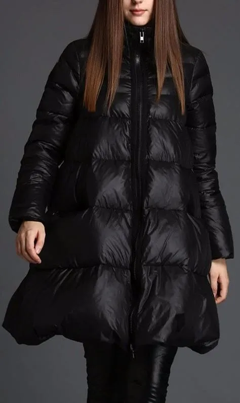 Flared Thick Puffer Down Coat