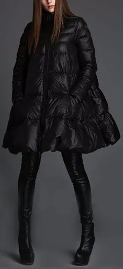 Flared Thick Puffer Down Coat